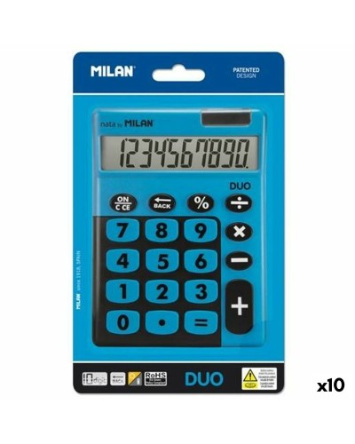 Kalkylator Milan TOUCH DUO Blå 14,5 x 10,6 x 2,1 cm (10 antal)