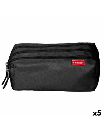 Astuccio Scuola ENRI Nero 21 x 7 x 11 cm (5 Unità)