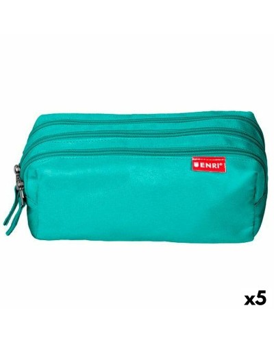 Trousse d'écolier ENRI Turquoise 21 x 7 x 11 cm (5 Unités)