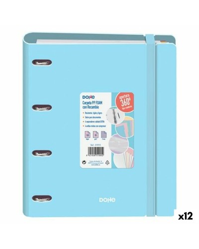 Carpeta de anillas DOHE Azul Pastel A4 (12 Unidades)