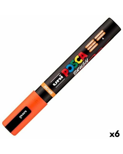 Huopakynä BRUSH POSCA PC-5BR Oranssi (6 osaa)