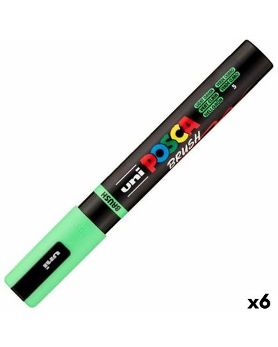 Marqueur BRUSH POSCA PC-5BR Vert clair (6 Unités)