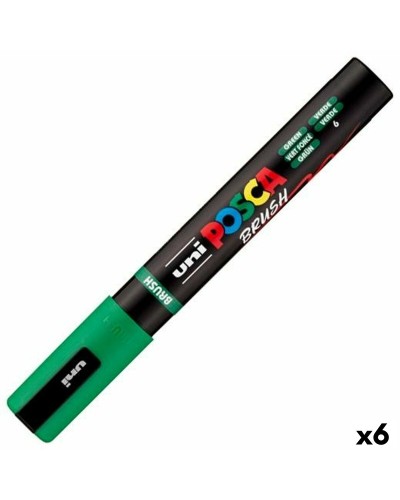 Marcador BRUSH POSCA PC-5BR Verde (6 Unidades)