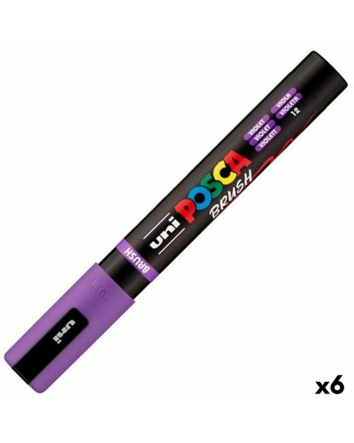 Marker BRUSH POSCA PC-5BR Violet (6 Units)