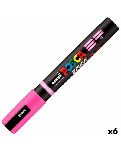 Huopakynä BRUSH POSCA PC-5BR Pinkki (6 osaa)
