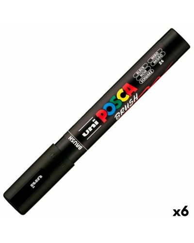 Marker BRUSH POSCA PC-5BR Black (6 Units)
