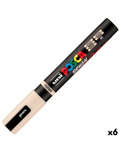 Markeerstift BRUSH POSCA PC-5BR Beige (6 Stuks)