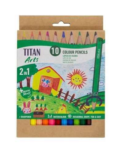 Crayons de couleur Titan Arts Multicouleur 10 Pièces