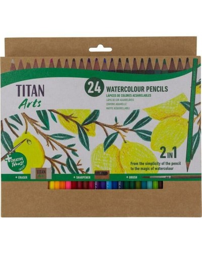 Watercolour Pencils Titan Arts Multicolour 24 Pieces