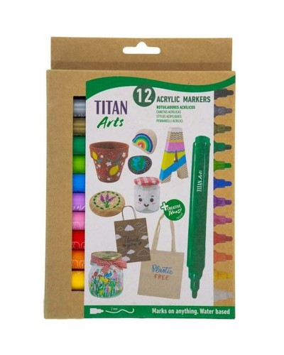 Set Viltstiften Titan Arts Multicolour 12 Onderdelen