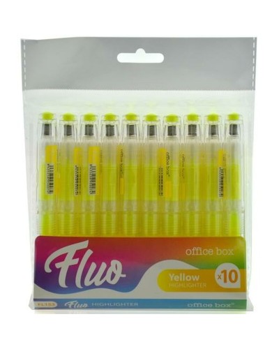 Fluorescent Marker Set Office Box FLUO Yellow 10 Pieces