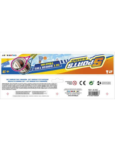 Juego de Raquetas Colorbaby 22 x 48 x 1,8 cm (6 Unidades)