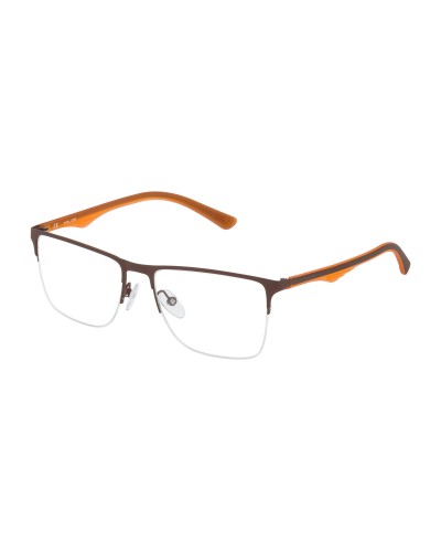 Police VPL398 : Lunettes Homme Marron, Monture 53mm - Design Exclusif

