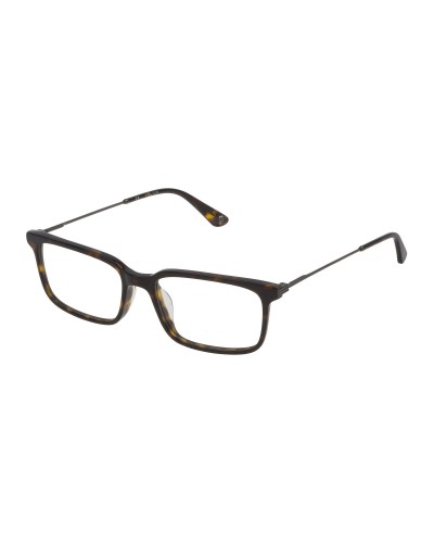 Police VPL687: Monture de Lunettes Homme Marron 52mm - Design Élégant
