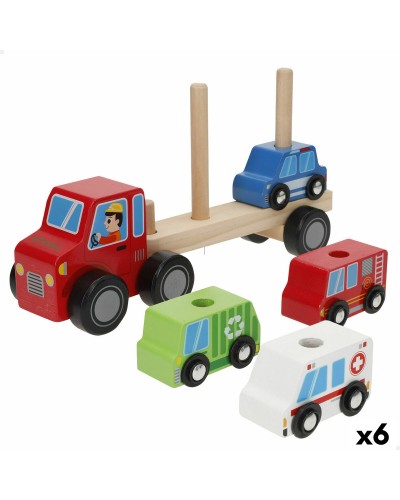 Camión Portavehículos y Coches 25 x 13 x 6 cm (6 Unidades)