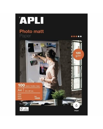 Papier Photo Glacé Apli 12626 (100 Unités)