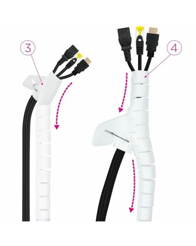 Kabelorganiserare NANOCABLE 10.36.0002-W Vit Plast