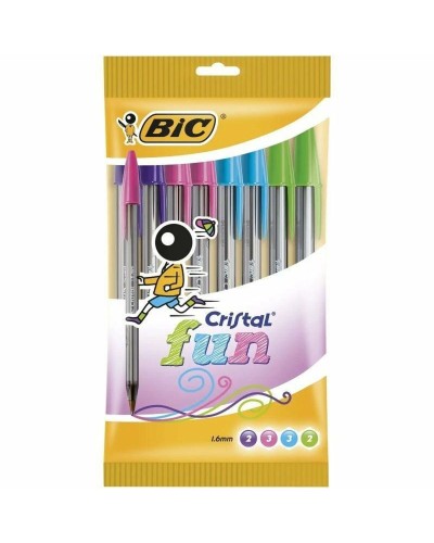 Set of Biros Bic Cristal Fun 921342 Multicolour 10 Pieces (10 Units)