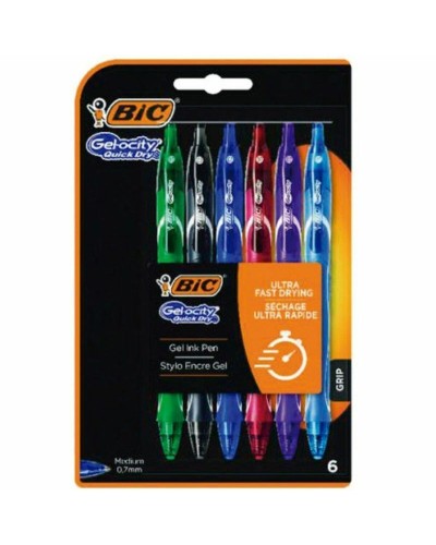 Pennset Bic Gelocity Quick Dry 964769 Svart Multicolour (6 antal)