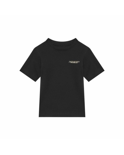 Camiseta de Manga Corta Infantil Jack & Jones Jorboston Photo w Neck Negro