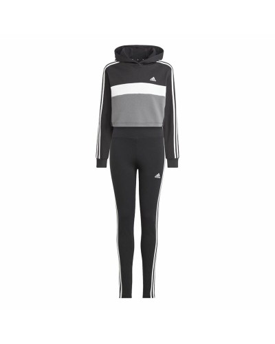 Damen-Trainingsanzug Adidas Tiberio 3- Stripes Colorblock Schwarz Grau