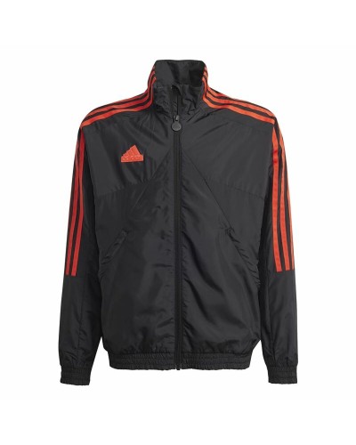 Sweatshirt without Hood Adidas Tiro Woven Tracktop Black