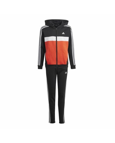 Tuta da Donna Adidas Tiberio 3-Stripes Colorblock Fleece Nero Rosso