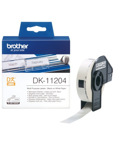 Etiquettes pour Imprimante Multiusage Brother DK11204 Blanc Papier
