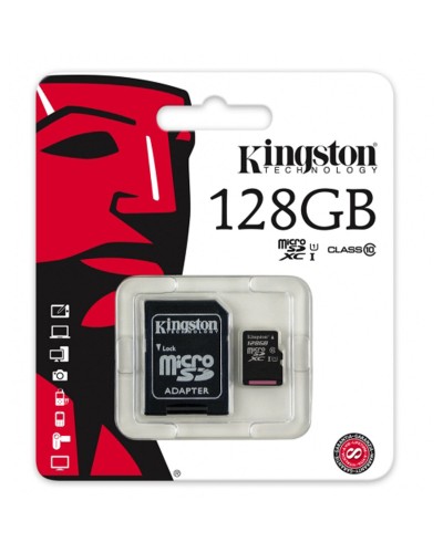 Mikro SD Speicherkarte mit Adapter Kingston SDC10G2/128GBSP 128 GB