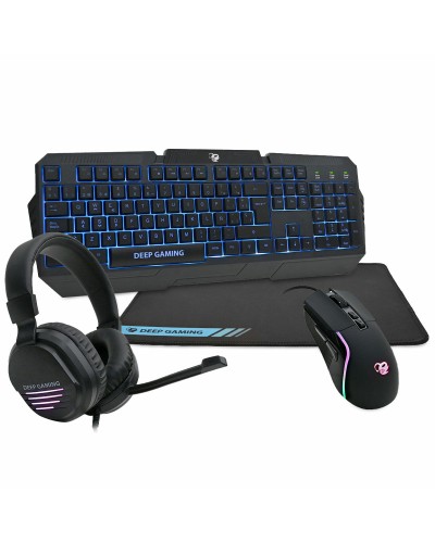 Pack Gaming DeepGaming Zwart Qwerty Spaans