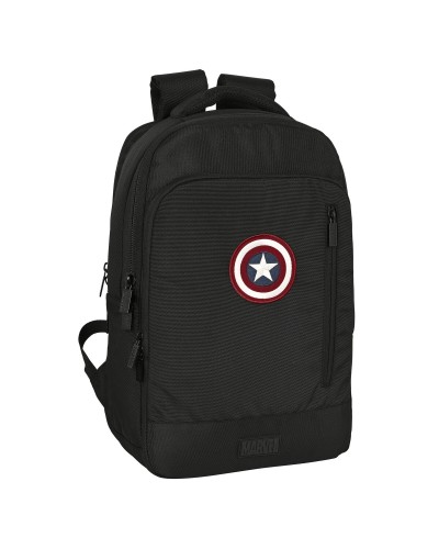 Laptop- und Tablet-Rucksack mit USB-Anschluss Capitán América Schwarz