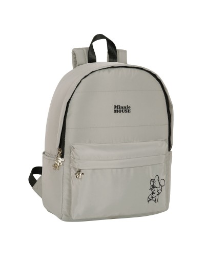 Mochila para Portátil Minnie Mouse Teen Sand Gris claro 31 x 40 x 16 cm
