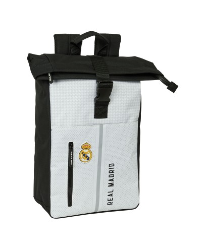 Mochila para Portátil Real Madrid C.F. 24/25 Blanco Gris 28 x 42 x 13 cm