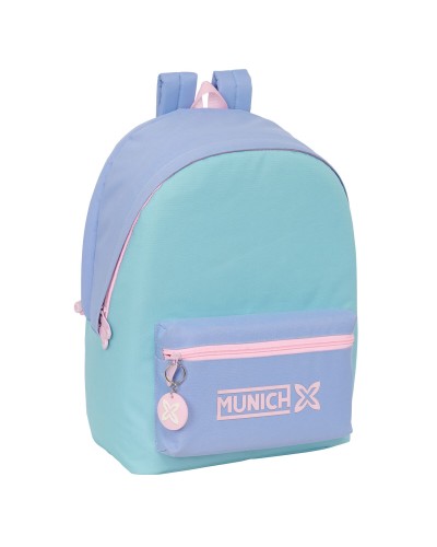 Rucksack for Laptop and Tablet with USB Output Munich Mellow Blue Pink Celeste