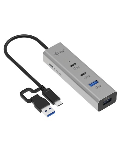 Hub USB i-Tec CAHUBMETAL2A2CPD Silberfarben
