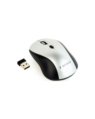 Mouse senza Fili GEMBIRD MUSW-4B-02-BS Bianco Nero/Argentato (1 Unità)