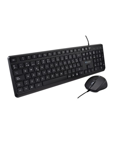 V7 Tastatur und Maus CKU350ES - Spanisches QWERTY-Layout - Schwarz
