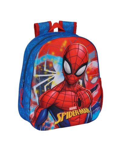 3D School Bag Spider-Man Red Navy Blue 27 x 33 x 10 cm