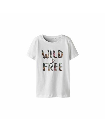 Maglia a Maniche Corte per Bambini Name It Nkfvanaya Ss Noos Bianco