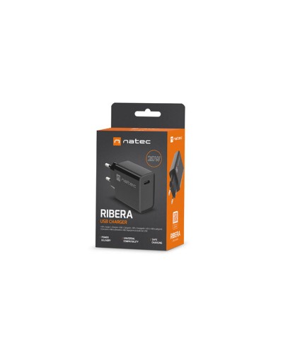 Wall Charger Natec NUC-2060 RIBERA Black 20 W