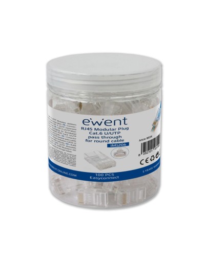UTP kategoria 6 jäykkä verkkokaapeli Ewent IM1206 Läpinäkyvä 100 osaa