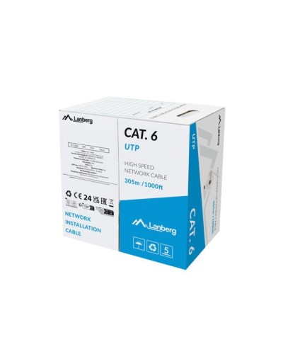 UTP kategoria 6 jäykkä verkkokaapeli Lanberg LCU6-15CC-0305-S Harmaa 305 m