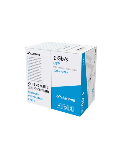 UTP starres Netzwerkkabel der Kategorie 6 Lanberg LCU6-10CC-0100-S Grau 100 m