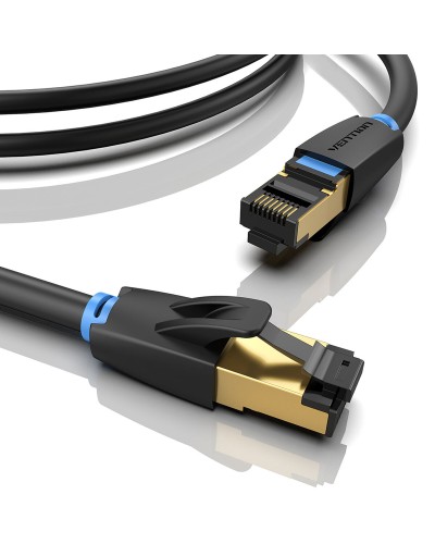 Vention Cable de Red CAT6 UTP Rígido Negro - 10m Ethernet LAN Alta Velocidad
