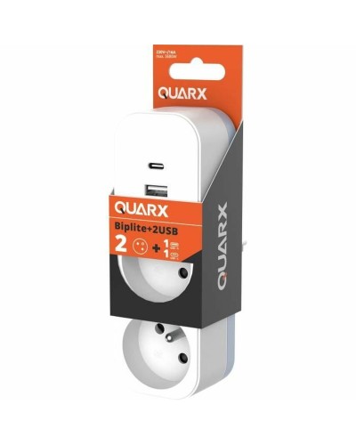 2-pistokkeinen jakorasia virtakytkimellä QUARX 3680 W