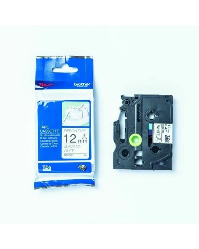 Gelamineerde Tape voor Labelmakers Brother TZE-R231 Zwart Zwart/Wit