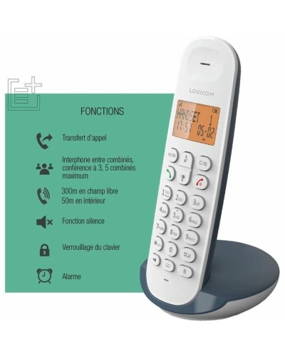 Teléfono Fijo Logicom DECT ILOA 150 SOLO Pizarra
