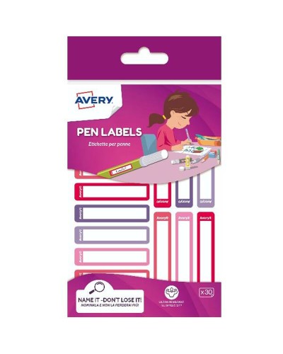 Adhesive labels Avery RESMI30F-UK White Red 10 x 50 mm (30 Units)