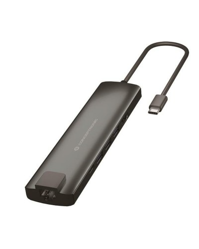 Hub USB Conceptronic 110515507101 Aluminium Grau 9 in 1