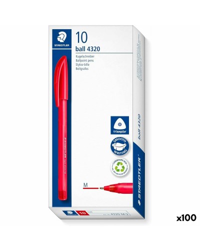 Pennset Staedtler Ball 4320 Röd 1 mm (100 antal)